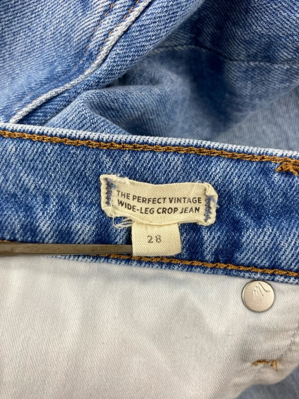 Madewell The Perfect Vintage Wide-leg Raw Hem Slouchy Crop Jean | Size: 28 - Picture 9 of 16